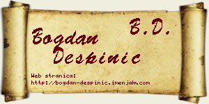 Bogdan Despinić vizit kartica